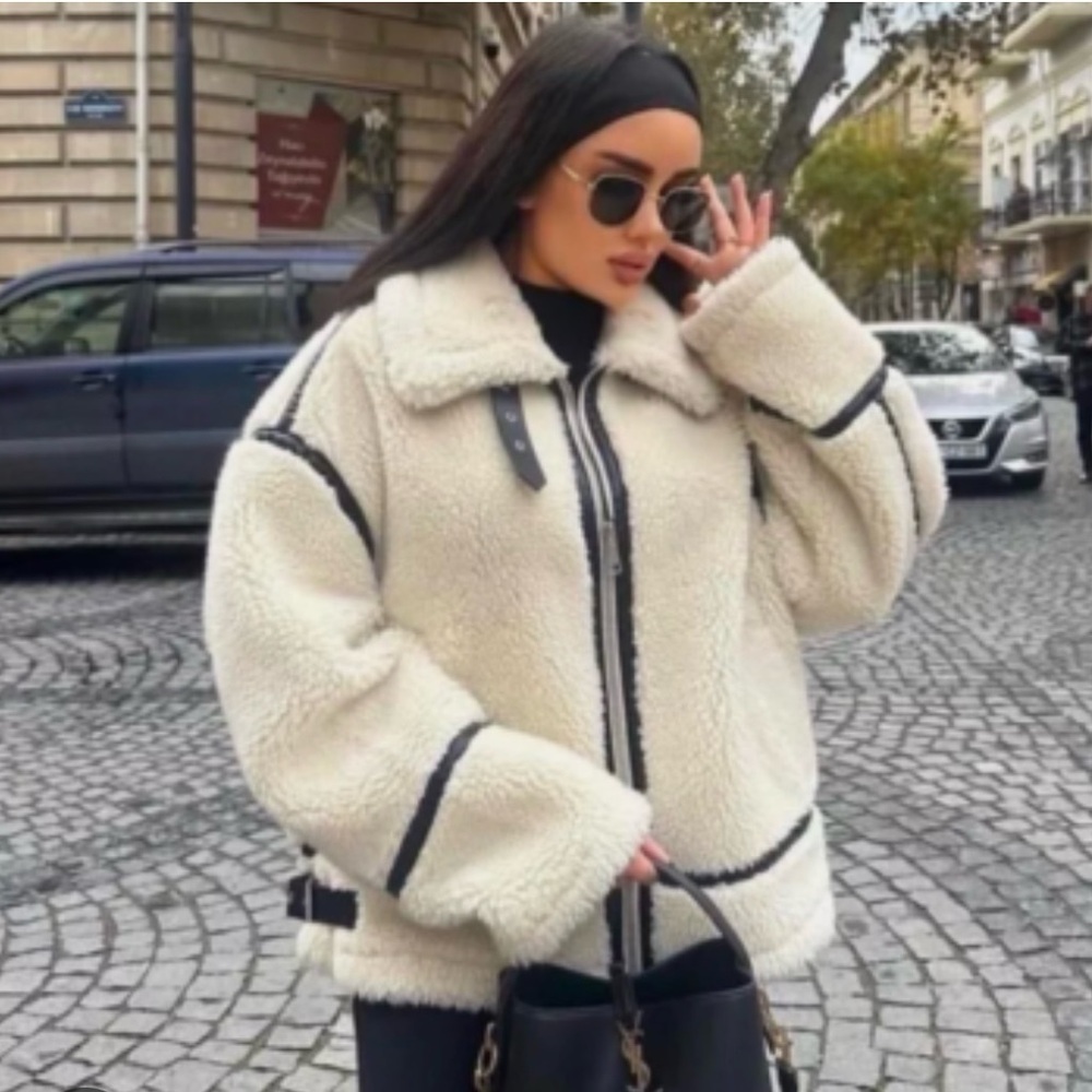 Zara Aviator Teddy Sherpa Jacket – XS